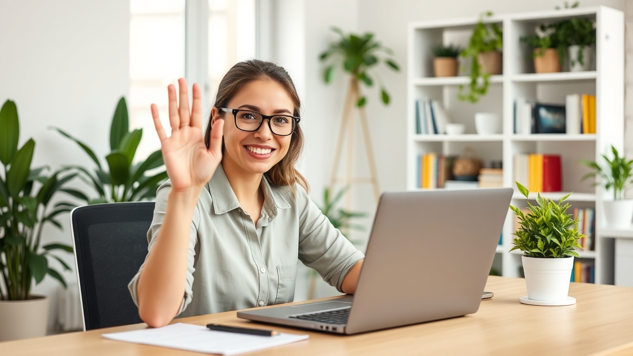 Friendly handshake over a laptop showing a clean dashboard